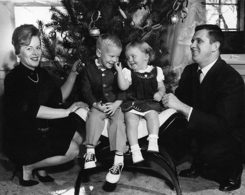 Family December 1960s Xmas Retro Season Christmas
