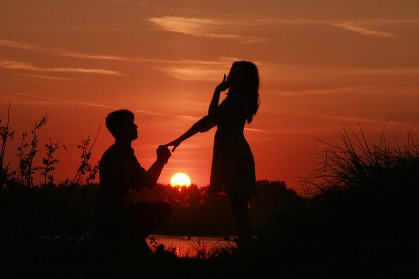 Sun Water Sunset Love Couple Proposal Marriage