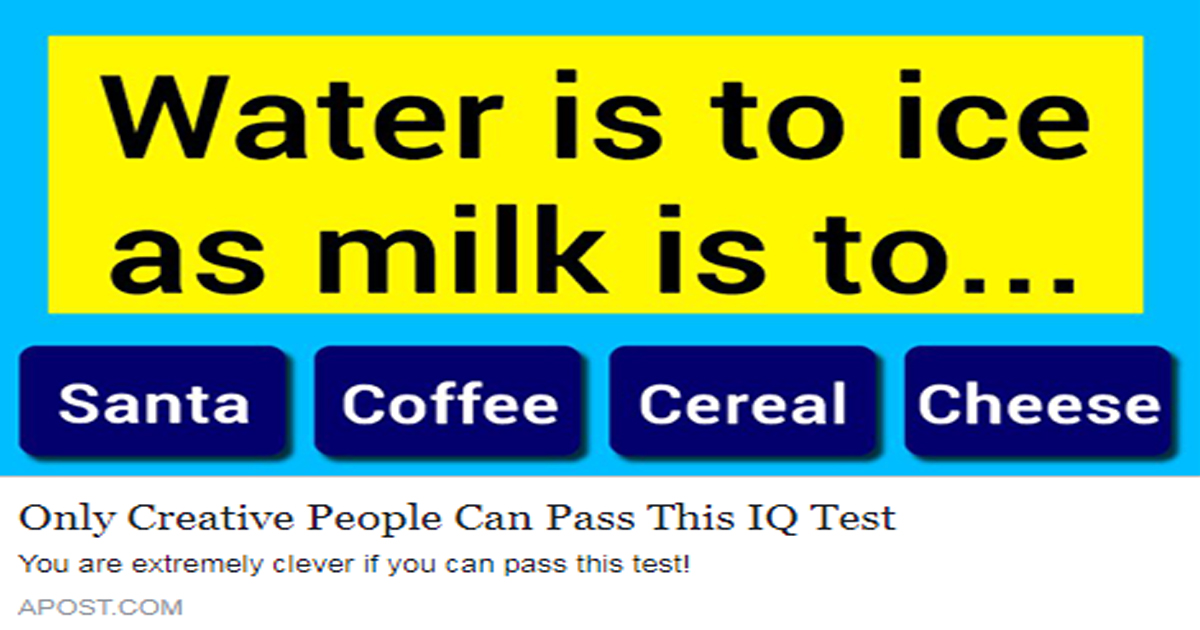 Only Creative People Can Pass This Iq Test Us Abrozzi