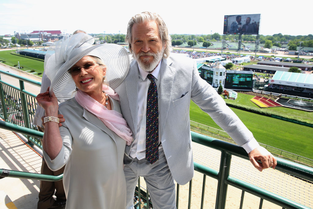 LOUISVILLE, KY - MAY 06: Susan Geston and Jeff Bridges, Star Of The Upcoming "Kingsman: The Golden Circle" attends The Kentucky Derby at Churchill Downs on May 6, 2017 in Louisville, Kentucky. (Photo by Robin Marchant/Getty Images for Twentieth Century Fox)